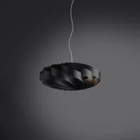 Sospensione Moderna 1 Luce Flat In Polilux Nero D40 Made In Italy