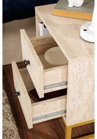 Comodino GLIMMER 50x45,2 cm beige/oro