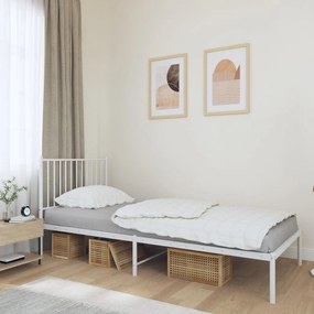 Giroletto con testiera metallo bianco 90x200 cm