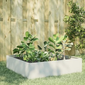 Fioriera Rialzata Da Giardino Bianca 100x100x25 Cm İn Acciaio /