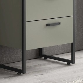 Kamalu - mobile bagno 65cm con lavabo e struttura metallica nera ikos-65