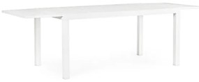 Tavolo In Alluminio Bianco Allungabile Da Esterno 90x160-240 Cm Hilde Bizzotto