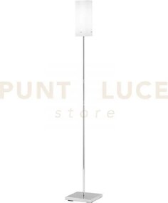 Piantana square bianca 1 luce attacco e27 22x22x155cm in vetro bian...