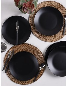 Piatti in ceramica nera opaca in set da 6 pezzi ø 25 cm - Hermia