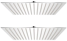 Soffione Per Doccia A Pioggia 2pz Acciaio Inossidabile 40x40cm /