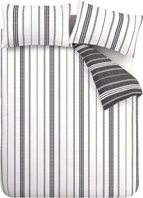 Set copripiumino e federa bianco e nero per letto matrimoniale 3 pezzi 200x200 cm Harbour Stripe – Catherine Lansfield