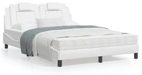 Giroletto con testiera bianco 120x200 cm in similpelle