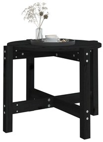 Tavolino da salotto nero Ø 62,5x45 cm in legno massello di pino