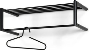 Attaccapanni da parete nero in metallo con scaffale 80 cm Smooth – Spinder Design