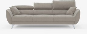 Michelangelo 4 Posti – Divano con 3 sedute estensibili e poggiatesta reclinabili in elegante tessuto vellutino smacchiabile T30