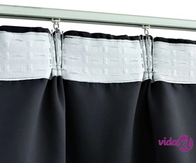 vidaXL Tende Oscuranti con Ganci 2 pz Nere 140x245 cm