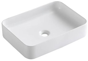 Lavabo da appoggio rettangolare in ceramica L 50 x H 12 x P 36 cm bianco opaco