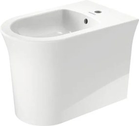 Bidet filo parete a Pavimento Monoforo con piletta tappo in ceramica senza rubinetteria bianco White Tulip 229310 Duravit