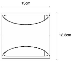 Lampada da parete per esterni moderna nera con LED 2 luci IP54 - Mal