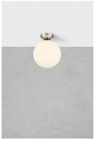 Plafoniera bianca/argentata con paralume in vetro Stintino – Markslöjd