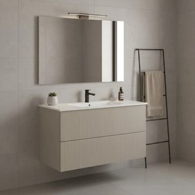 Mobile da bagno sospeso sotto lavabo Opera 2 cassetti L 90 x H 50 x P 45.5 cm sabbia cannettato