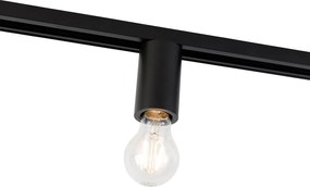 Attacco E27 con sospensione a binario per binario monofase nero - Jeana