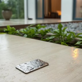 Brilagi - Presa doppia da incasso a pavimento per esterno IP55 cromo opaco rettangolare