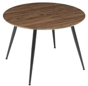 Tavolo rotondo con piano in MDF Tek allungabile a 160 cm HABLA