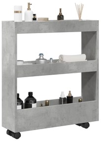 Carrello Stretto A 3 Livelli Grigio Cemento İn Truciolato /