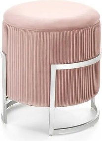 Sgabello imbottito rosa Cricket - H46 cm