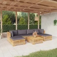 Set Divani da Giardino 7 pz con Cuscini Legno Massello di Teakcod mxl 73571