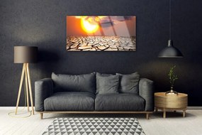 Quadro vetro acrilico Paesaggio del deserto del sole 100x50 cm