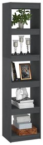 Libreria/divisorio grigio 40x30x167,5 cm in massello di pino
