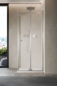 Box Doccia a Soffietto 100 Cm Giava "Soffio" Argento Lucido/Vetro Trasparente