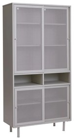 Armadietto grigio in metallo con porte scorrevoli 90x180x40 cm Veep – Unique Furniture