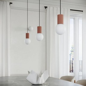 Lampadario marrone chiaro con paralume in vetro ø 12 cm Orbital – Sollux