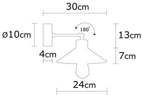Applique MANAVGAT 1xE27/40W/230V marrone/nero