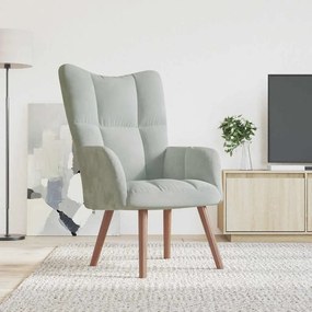 Sedia Relax Grigio Chiaro İn Velluto /