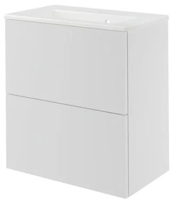 Mobile da bagno sotto lavabo Neo bianco laccato L 60 x H 64 x P 35 cm 2 cassetti, lavabo non incluso