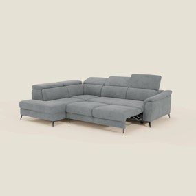 Arcos Divano angolare - piedini alti e poggiatesta reclinabili in microfibra impermeabile T11 grigio