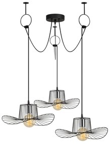 Lampada a sospensione nera per 3 lampadine Tel Hat - Opviq lights