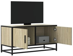 Mobile Tv Rovere Sonoma 80x34,5x40 Cm Legno Multistrato Metallo /