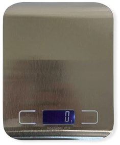 Bilancia Digitale Smart Da Cucina 1 g / 5 kg In Acciaio Inox Inossidabile Professionale Alta Precisione Bilancino Elettronico Funzione Tara Bilancia Alimenti Display LCD 2 Batterie Incluse , Argento