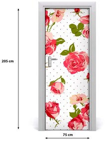 Adesivo per porta interna Rose selvagge 75x205 cm