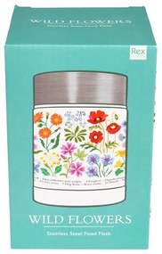 Borraccia termica color crema/argentata 450 ml Wild Flowers – Rex London