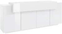 Madia 5 ante per Soggiorno Moderna 200x45x85,5cm - CELESTIA Colore: bianco laccato