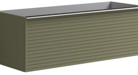 Mobile da bagno sotto lavabo Pixel stripes verde laccato L 120 x H 40 x P 45.5 cm 2 cassetti, lavabo non incluso