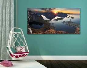 Stampa su tela – Affascinante panorama montano con tramonto
