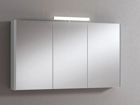 Pensile con luce Akira L 120 x P 15.5 x H 70 cm laccato lucido grigio chiaro