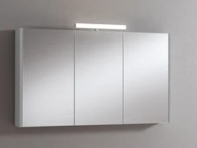 Pensile con luce Akira laccato lucido grigio chiaro L 120 x H 70 x P 15.5 cm