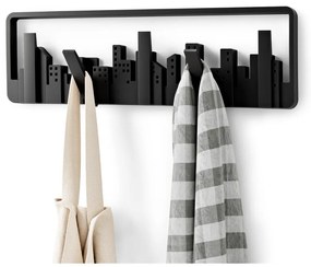 Appendiabiti da parete in plastica nera Skyline - Umbra