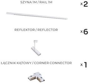 Zuma Line 3576 - Faretto per sistema a binario LISA 6xGU10/35W/230V bianco