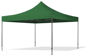 TOOLPORT 4x4 m gazebo pieghevole con laterali (finestre panoramiche), PREMIUM acciaio, verde scuro - (600097)