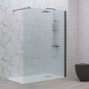 Doccia walk in 140 cm vetro scanalato e profilo gun metal | KW-100GMFL - KAMALU