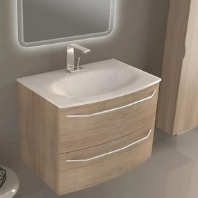 Mobile sottolavabo e lavabo Lyla rovere tabacco L 75 x H 55 x P 51 cm 1 vasca